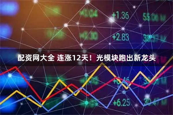 配资网大全 连涨12天！光模块跑出新龙头